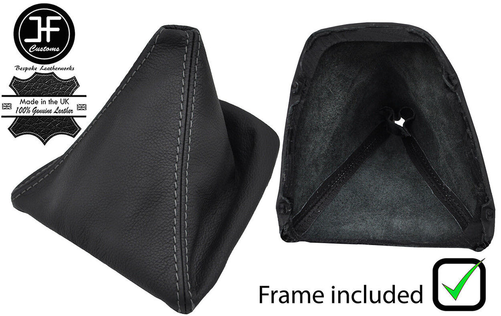 GREY STITCH LEATHER GEAR GAITER + PLASTIC FRAME FOR BMW E90 E91 E92 E93 06-13