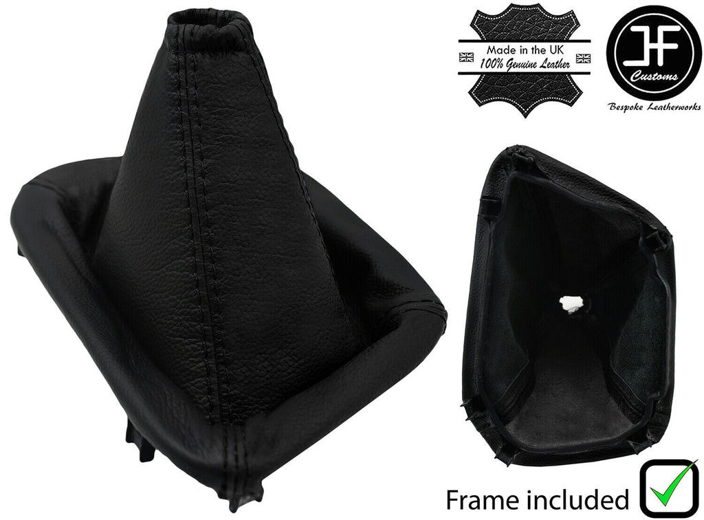 BLACK BLACK 2 TONE LEATHER GEAR GAITER+PLASTIC FRAME FOR DODGE CHALLENGER 15-20