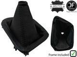 BLACK BLACK 2 TONE LEATHER GEAR GAITER+PLASTIC FRAME FOR DODGE CHALLENGER 15-20