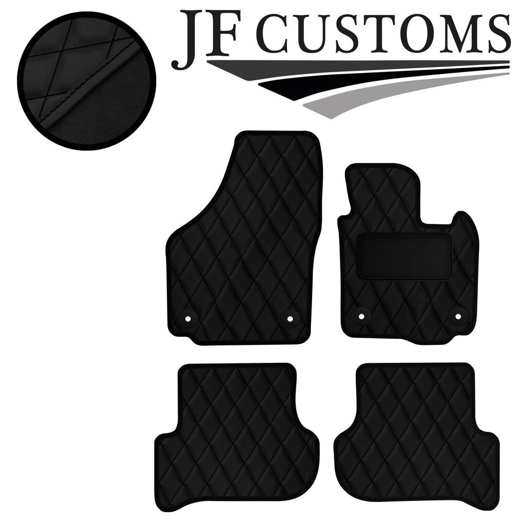 BLACK STITCH DIAMOND VINYL 4X TAILORED FLOOR CARPET FOR SKODA YETI 09-17 JF1