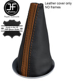 BLACK & BROWN STRIPE TOP GRAIN LEATHER GEAR GAITER FITS BMW MINI R55 R56 R57