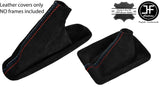 BLACK & TRI STITCH AUTOMATIC SUEDE GAITER SET FITS BMW E90 E91 E92 E93 06-12