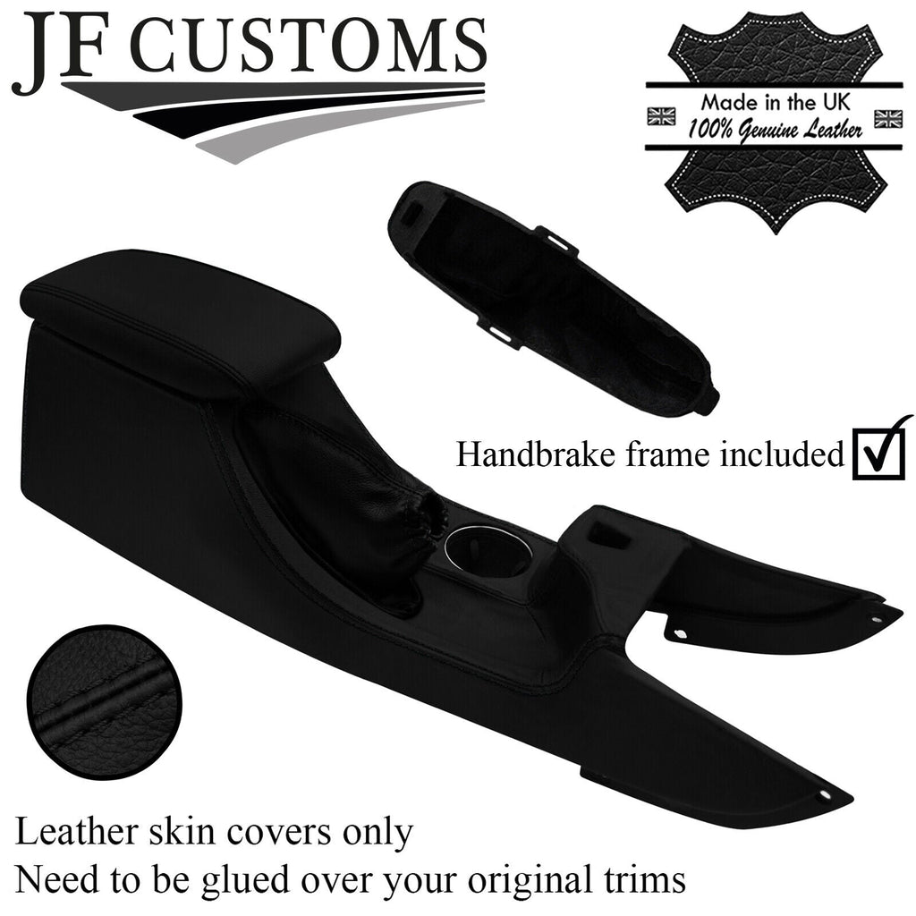 BLACK STITCH LEATHER HANDBRAKE + FRAME + CONSOLE COVERS FOR JAGUAR X-TYPE 01-09