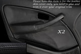 BLACK STITCH 2X FRONT DOOR CARD TRIM SKIN COVERS FITS HONDA CIVIC MK5 95-00 5DR