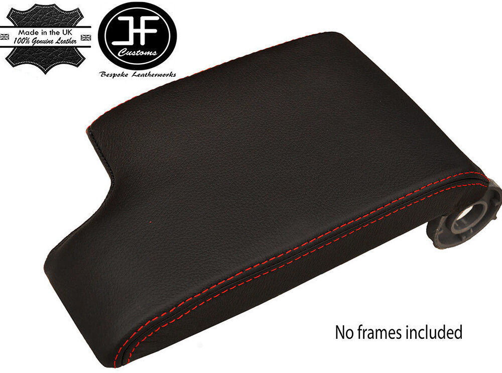 RED STITCH GENUINE LEATHER ARMREST COVER FITS BMW E46 3 SERIES 1998-2005