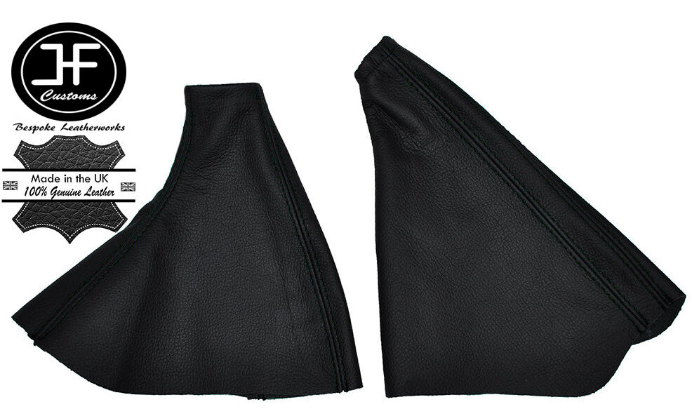 BLACK STITCH GEAR HANDBRAKE LEATHER GAITERS SET FITS VAUXHALL OPEL ASTRA H MK5