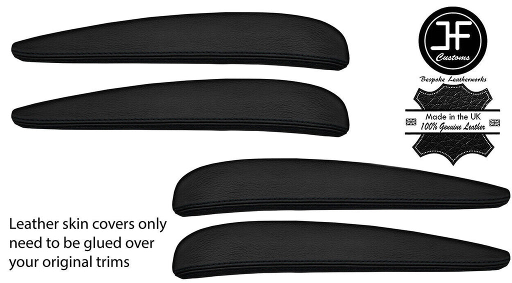 BLACK STITCH 4X TOP DOOR CARD TRIM LEATHER COVERS FOR JAGUAR S-TYPE 1999-2008