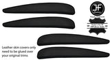 BLACK STITCH 4X TOP DOOR CARD TRIM LEATHER COVERS FOR JAGUAR S-TYPE 1999-2008