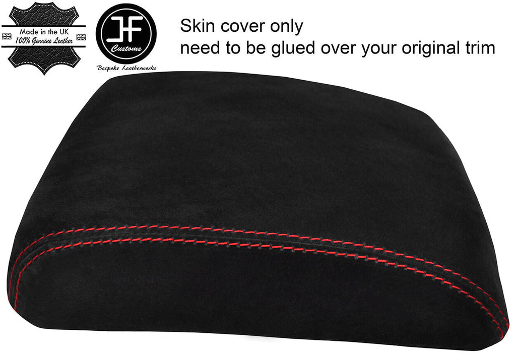 RED STITCHING REAL SUEDE ARMREST LID COVER FITS NISSAN PATROL Y61 97-13