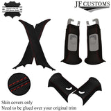 D RED STITCH ITALIAN LEATHER PILLAR KIT COVERS FOR BMW MINI R50 R53 01-06