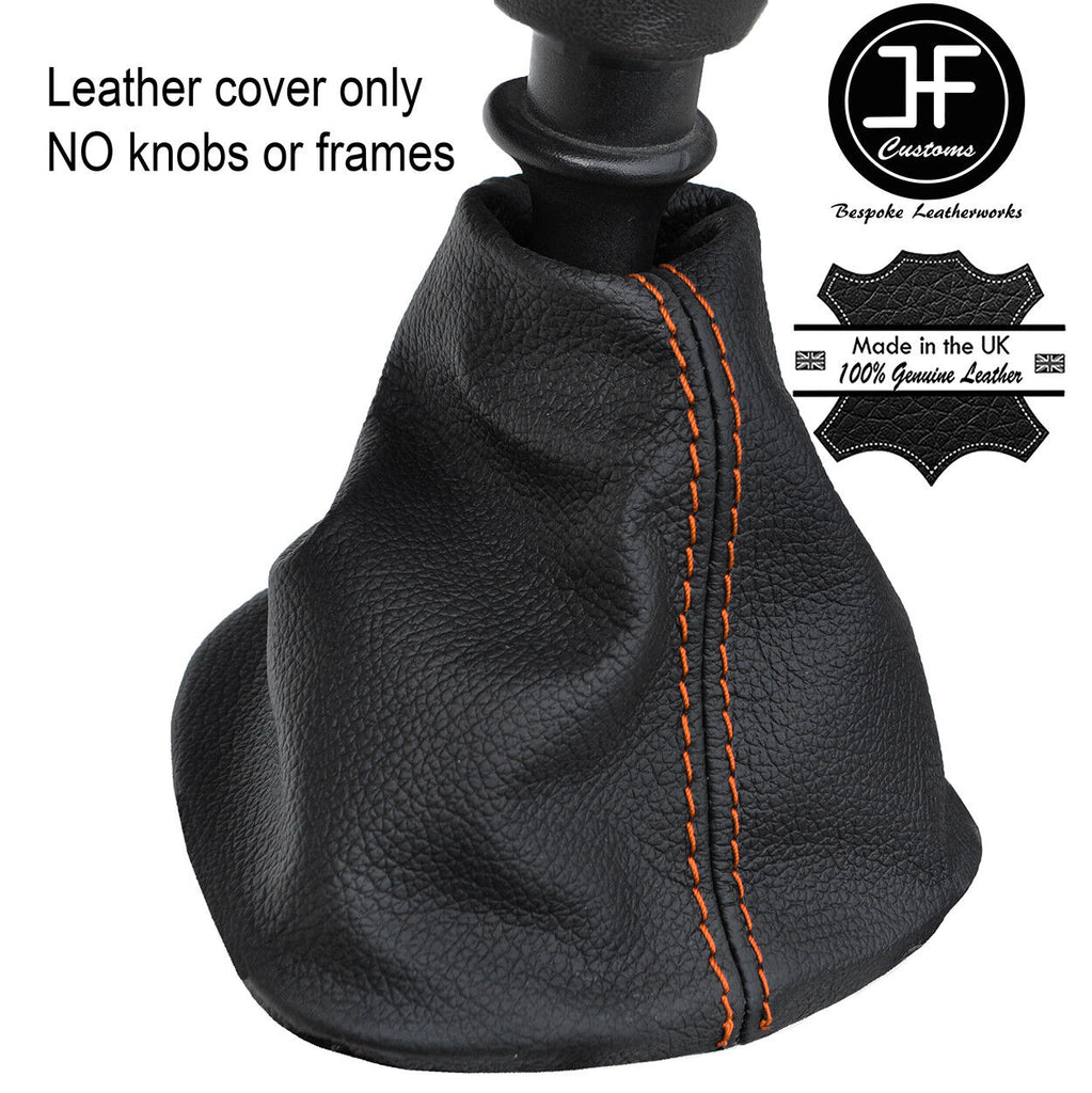 ORANGE STITCHING TOP GRAIN LEATHER MANUAL GEAR GAITER FITS VAUXHALL VIVARO 01-14