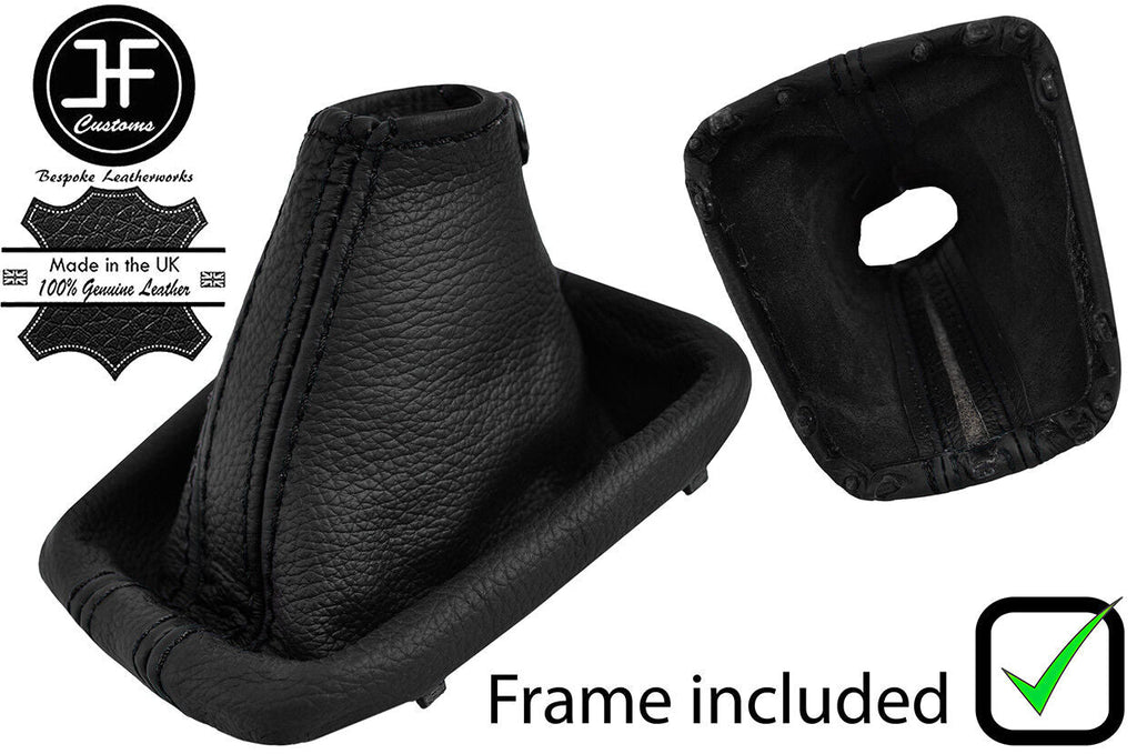 BLACK & BLACK STRIPE LEATHER GEAR GAITER+PLASTIC FRAME FITS NISSAN S15 99-03