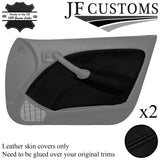 BLACK STITCH LEATHER 2X FRONT DOOR CARD TRIM COVER FOR ROVER 45 MG ZS 99-05