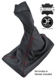 RED STITCH 5 SPEED CHARCOAL GREY LEATHER GEAR GAITER FOR MERCEDES CLK W208