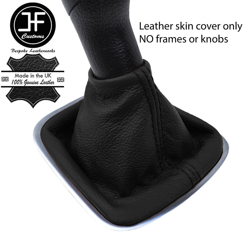 BLACK TOP GRAIN REAL LEATHER MANUAL GEAR GAITER FITS VW POLO 6R 2009-2016