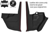 RED STITCH 2X REAL LEATHER TOE BOX TRIM COVERS FITS RANGE ROVER CLASSIC