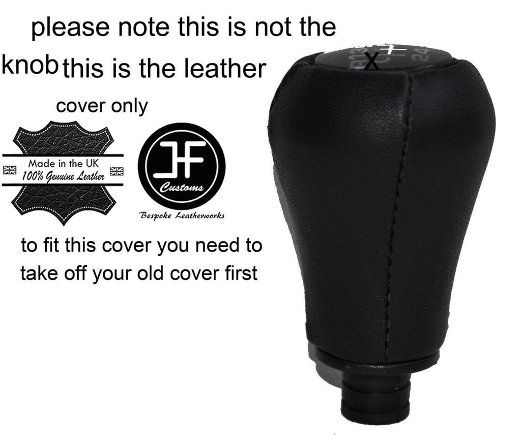 BLACK REAL LEATHER GEAR KNOB COVER FITS VW GOLF MK2 1983-1992 CUSTOM NEW