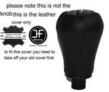 BLACK REAL LEATHER GEAR KNOB COVER FITS VW GOLF MK2 1983-1992 CUSTOM NEW