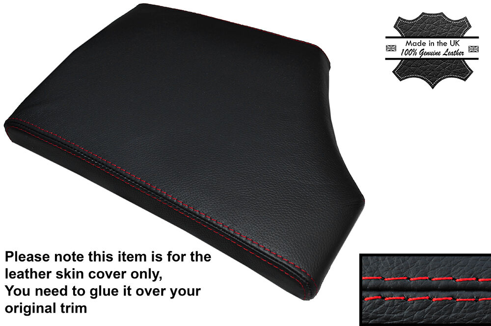 RED STITCHING LEATHER ARMREST SKIN COVER FITS BMW 5 SERIES E60 E61 2003-2011