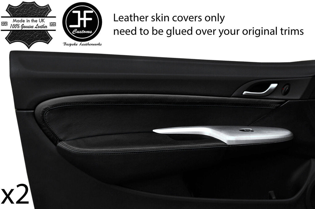 BLACK&BLACK 2X DOOR CARD&ARMREST TRIM LEATHR COVER FOR HONDA CIVIC TYPE R 06-12