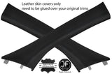 BLACK STITCHING 2X A PILLAR REAL LEATHER COVERS FOR SMART FORFOUR 2014-2018