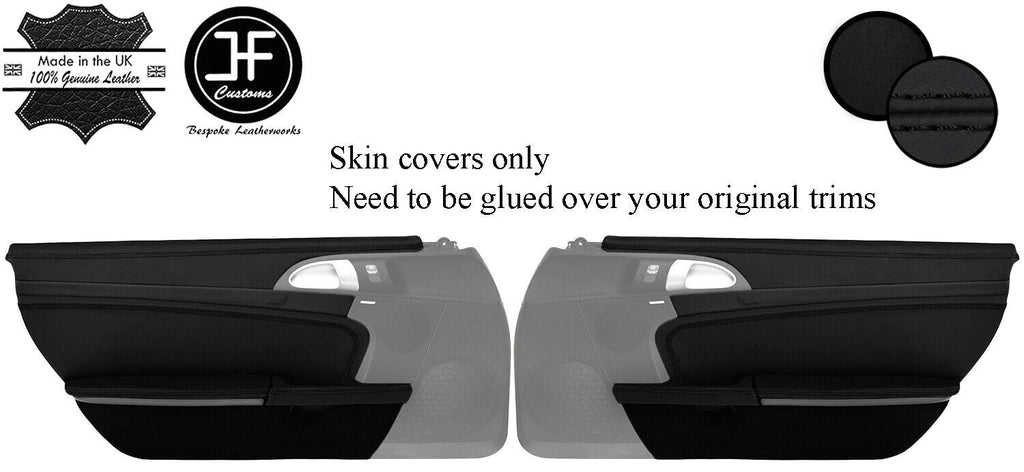 BLACK STITCH DOOR CARD TRIM KIT NAPPA LUXE COVERS FOR PORSCHE BOXSTER 987 05-12
