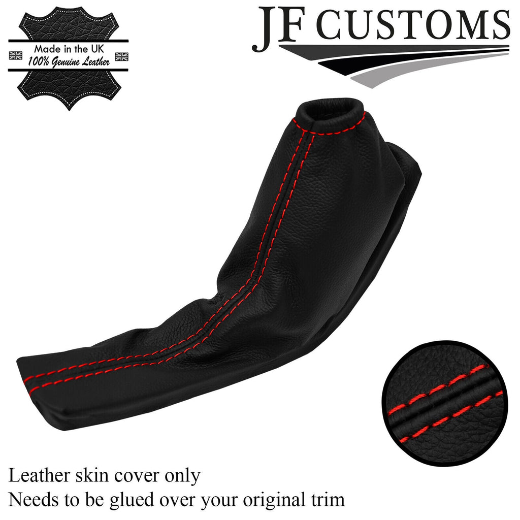 RED STITCH ITALIAN LEATHER HANDBRAKE COVER  FOR SKODA OCTAVIA MK3 12-19
