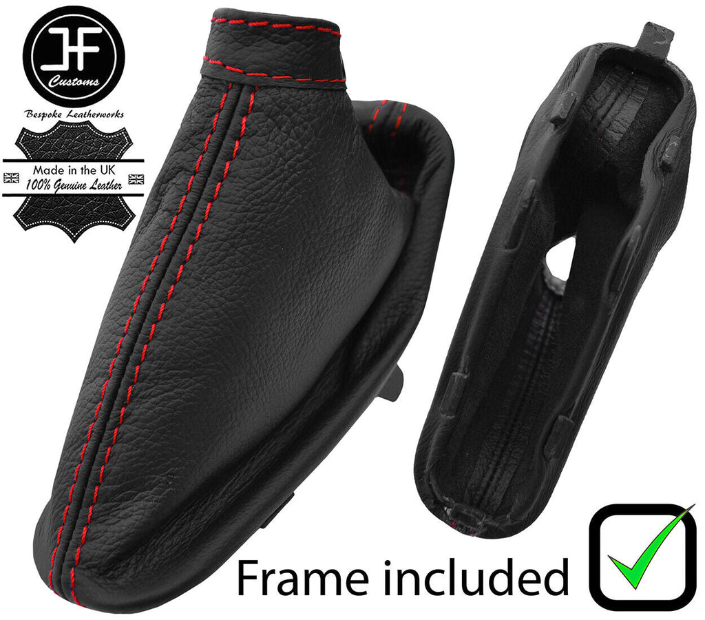 RED STITCH LEATHER HANDBRAKE +PLASTIC FRAME FOR ALFA ROMEO 159 05-11 STYLE 2