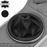 BLACK STITCH REAL LEATHER GEAR GAITER & 2X ARMREST COVERS FITS MAZDA RX8 03-12