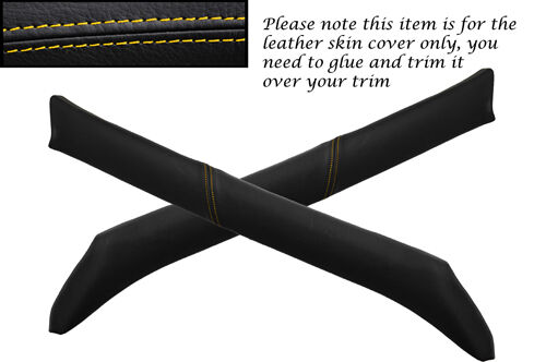 YELLOW STITCH FITS ALFA ROMEO 156 1997-2006 2X WINDSCREEN PILLAR LEATHER COVERS