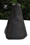 CREAM DOUBLE STTICH FITS SAAB SS 93 9-3 2003+ REAL LEATHER GEAR GAITER