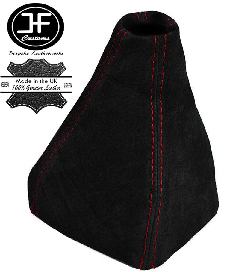 RED STITCHING REAL SUEDE MANUAL GEAR GAITER FITS SAAB 93 9-3 SS 2003-2011