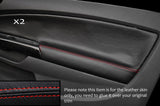 RED STITCH 2X FRONT DOOR CARD SKIN COVER FITS VAUXHALL OPEL CORSA D 06-14 3DR