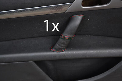 red stitch FITS PEUGEOT 407 PASSENGER DOOR HANDLE LEATHER COVER ONLY CUSTOM NEW