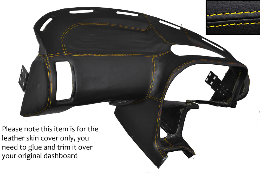 YELLOW STITCH DASH DASHBOARD LEATHER SKIN COVER FITS LOTUS ELAN M100 1989-1995