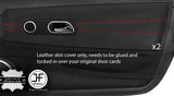 RED  STITCH 2X DOOR CARD TRIM LEATHER COVERS FOR CHRYSLER CROSSFIRE 2003-2008