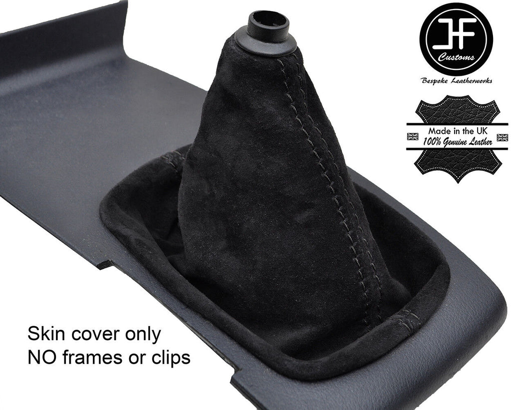 BLACK STITCHING REAL SUEDE  MANUAL GEAR GAITER FITS AUDI A6 C5 1998-2004