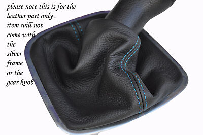 blue stitch FITS VW POLO MK8 2010+ GEAR GAITER REAL LEATHER CUSTOM NEW