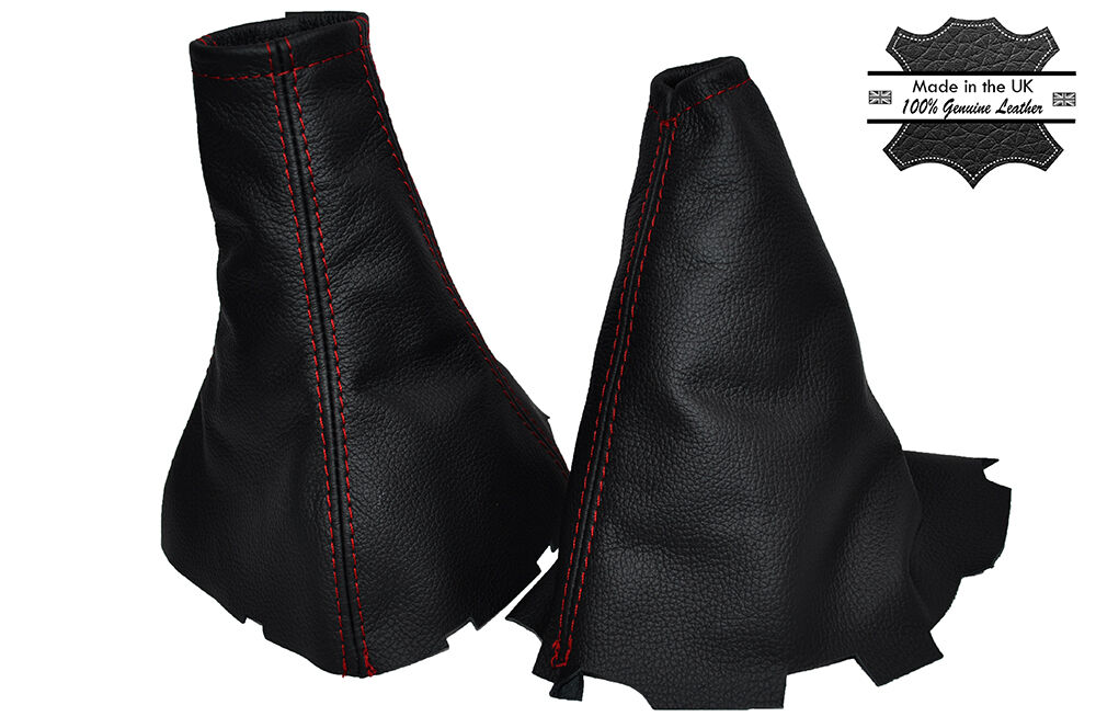 RED STITCH LEATHER GEAR & HANDBRAKE GAITERS FITS DAEWOO KALOS CHEVROLET AVEO