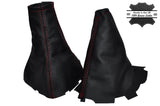 RED STITCH LEATHER GEAR & HANDBRAKE GAITERS FITS DAEWOO KALOS CHEVROLET AVEO
