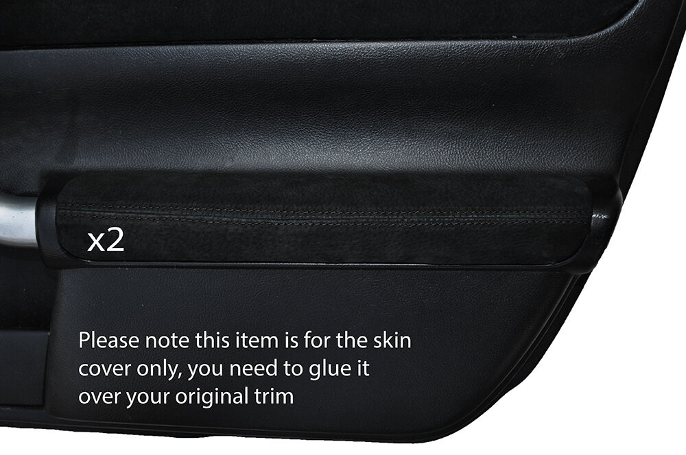 BLACK STITCHING 2X DOOR ARMREST SUEDE SKIN COVERS FITS TOYOTA MR2 MK3 2000-2007