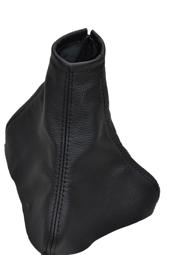 BLACK DOUBLE STITCH FITS JAGUAR X-TYPE 2001-2009 BLACK GEAR GAITER  LEATHER