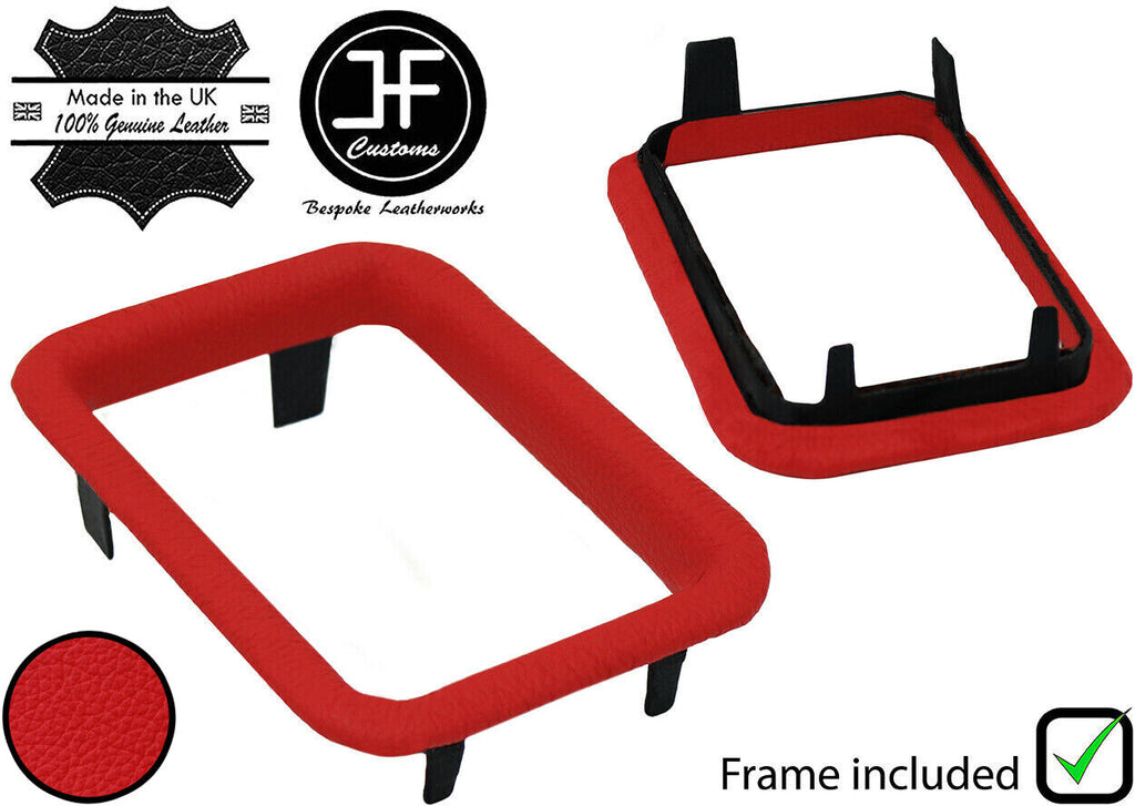 RED LATHER AUTOMATIC GEAR TRIM SURROUND PLASTIC FRAME FOR MERCEDES 190 W201