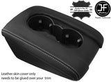 GREY STITCH DOUBLE CUP ARMREST LID LEATHER COVER ONLY FITS AUDI Q7 2007-2015