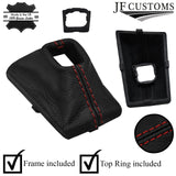 DARK RED STITCH LEATHER AUTOMATIC GEAR GAITER+PLASTIC FRAME FOR AUDI A7 18-22