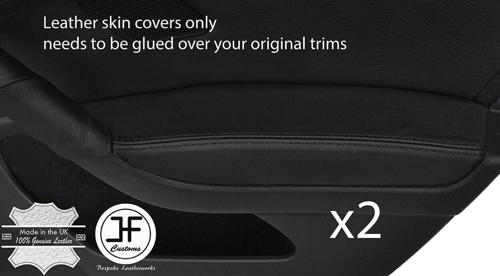 BLACK STITCH 2X REAR DOOR ARMREST LEATHER COVERS FITS VW GOLF MK7 VII 2013-2017