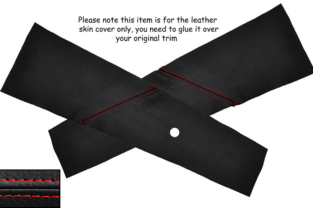 RED STITCH 2X B PILLAR LEATHER SKIN COVER FITS VW GOLF MK1 JETTA CADDY MK1
