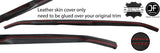 RED STITCH TOP DASHBOARD RAIL LEATHER COVER FOR VW T2 TYPE 2 CAMPER VAN 1976+