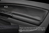 BLACK STITCH 2X FRONT DOOR CARD SKIN COVER FITS VAUXHALL OPEL CORSA D 06-14 3DR