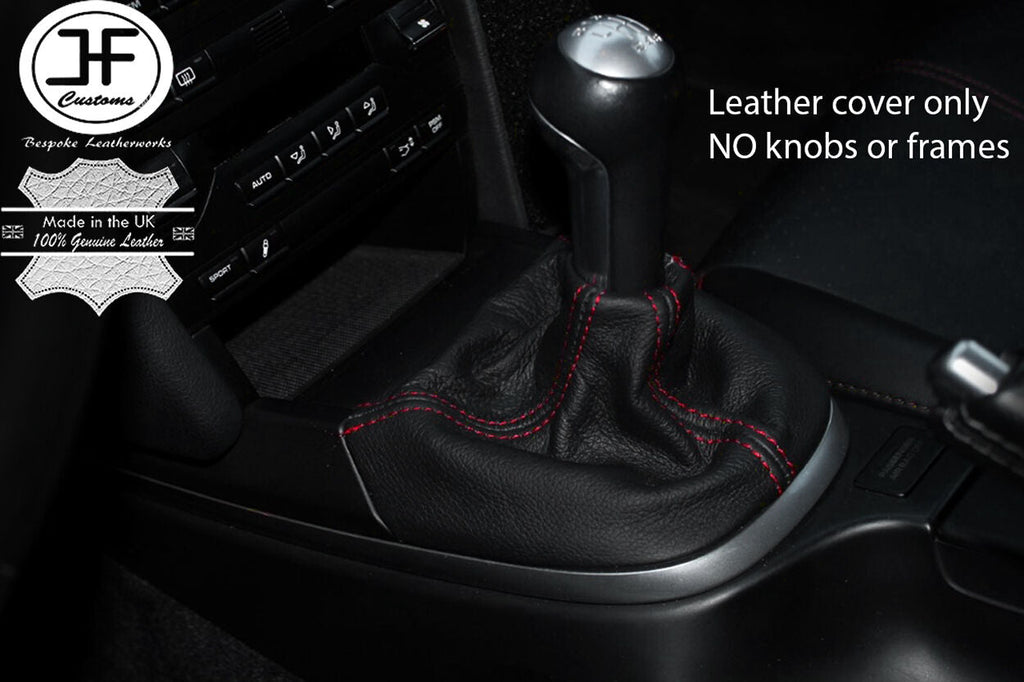 RED  STITCHING MANUAL LEATHER GEAR GAITER FITS PORSCHE CARRERA 997 BOXSTER 987